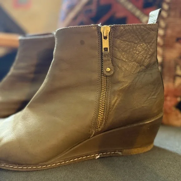 Women's Olive Ankle Booties - Picture 3 of 9
